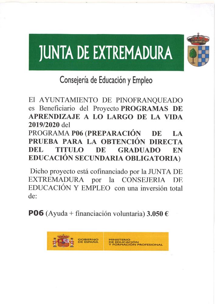 Imagen CONCESIÓN PROGRAMA APRENDIZAJE A LO LARGO DE LA VIDA 2019/2020