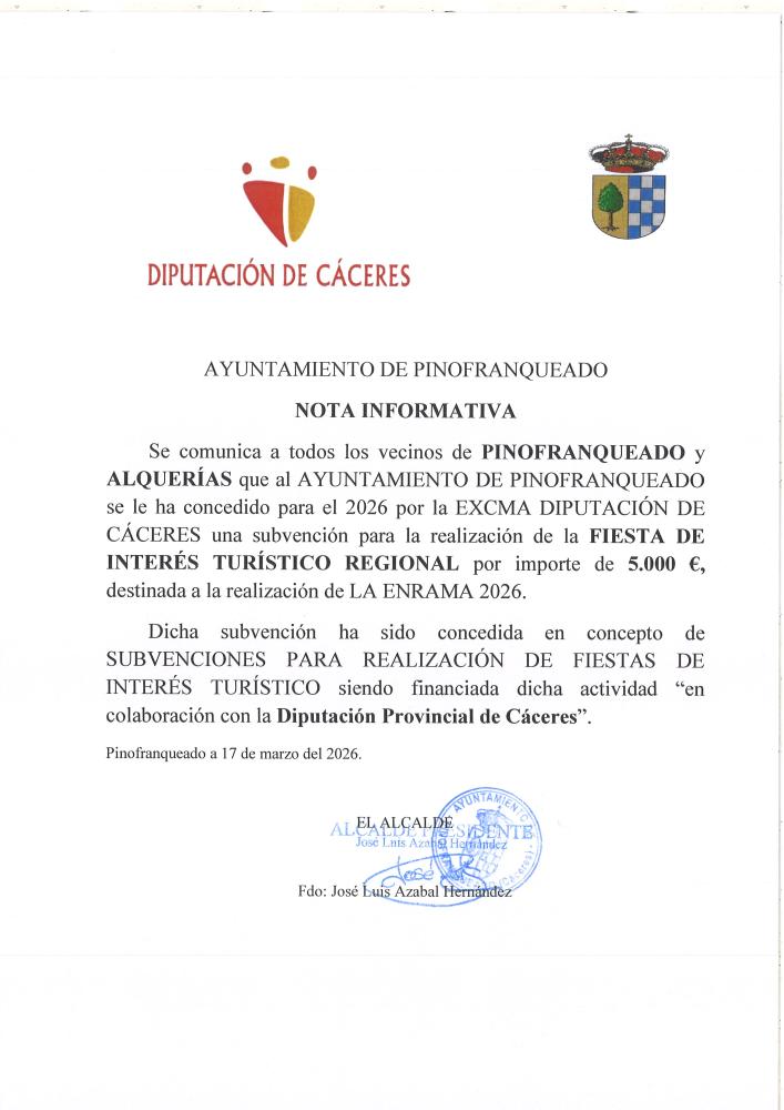 Imagen CONCESIÓN SUBVENCIÓN LA ENRAMÁ 2026