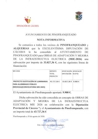 Imagen CONCESIÓN SUBVENCIÓN MIE 2026